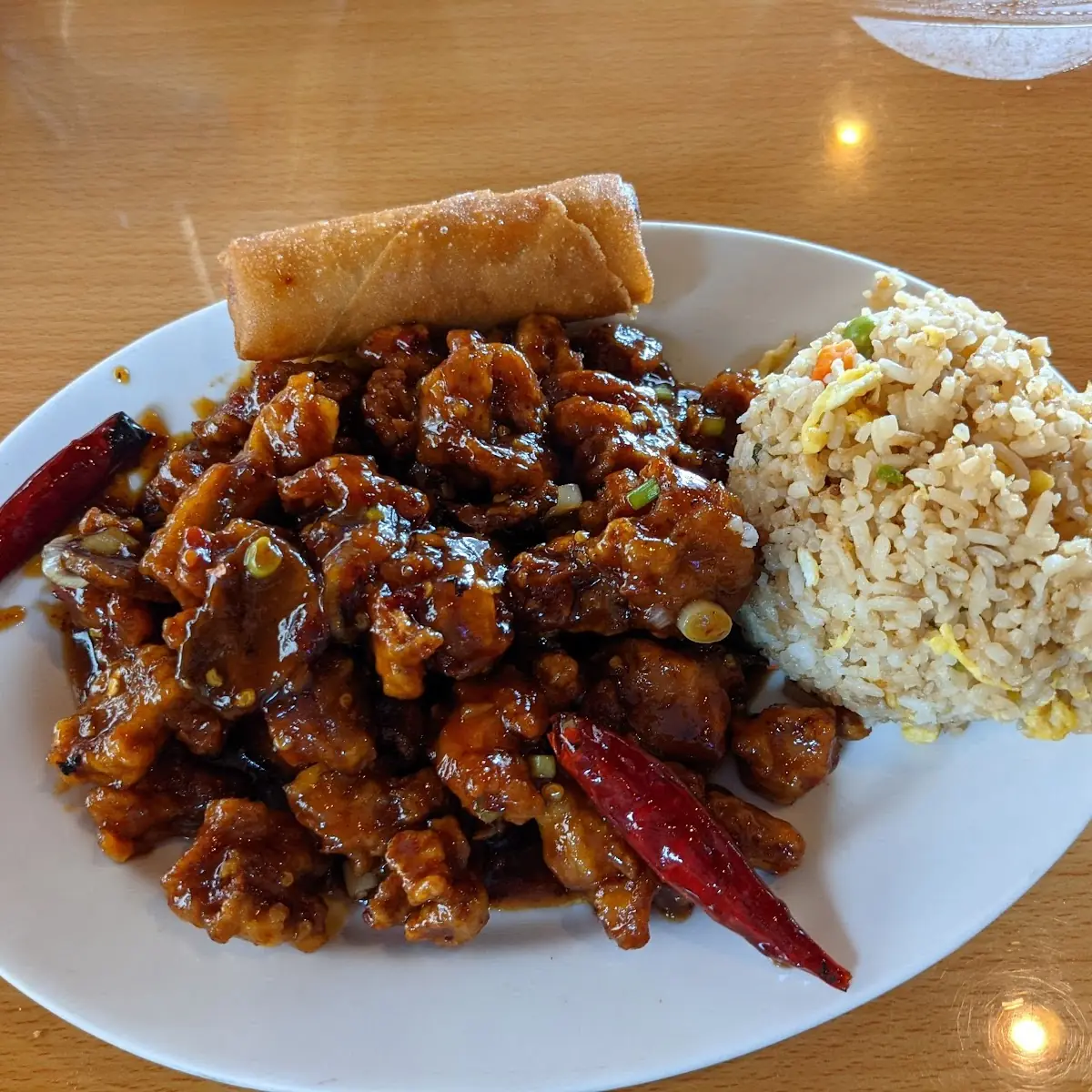 General TSO Chicken and Egg Roll