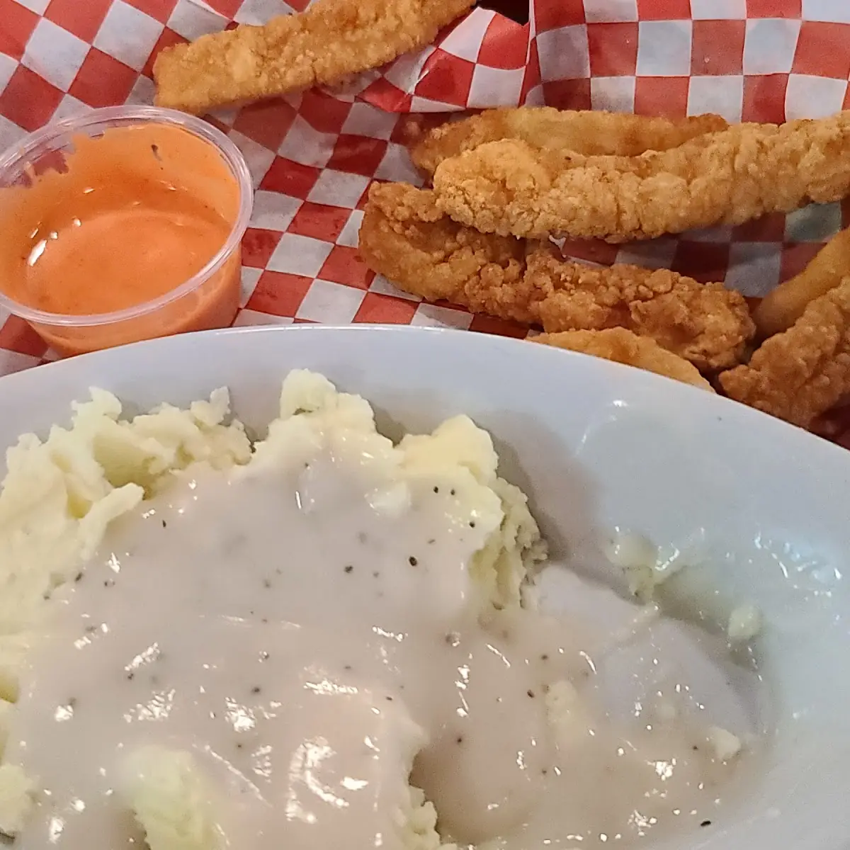 Calamari with Mashed Potatoes and Gravy