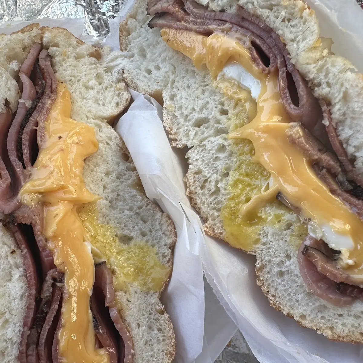 Pastrami Egg Cheese Sandwich