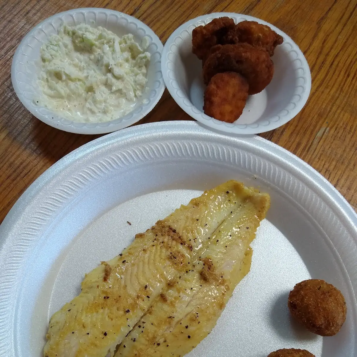Grilled Lemon Pepper Fish and Hushpuppies
