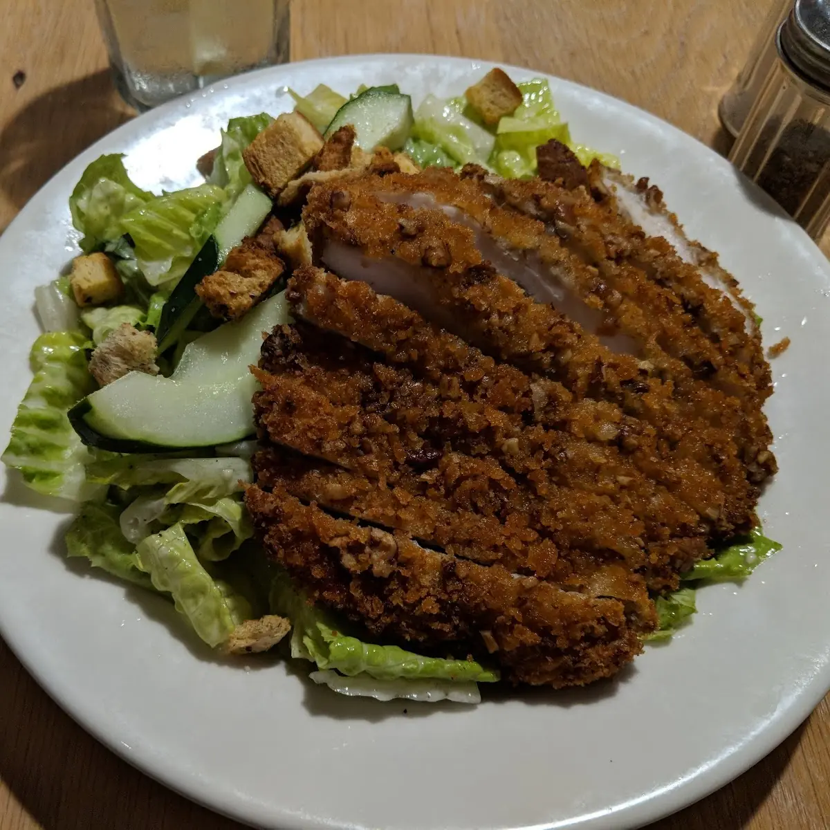 Pecan Encrusted Chicken Caesar Salad