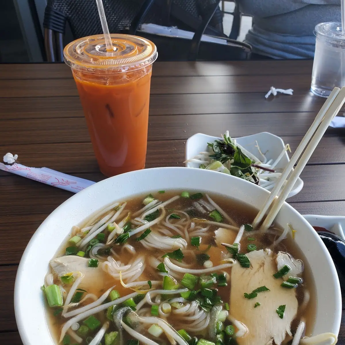 Chicken Pho and Thai Tea