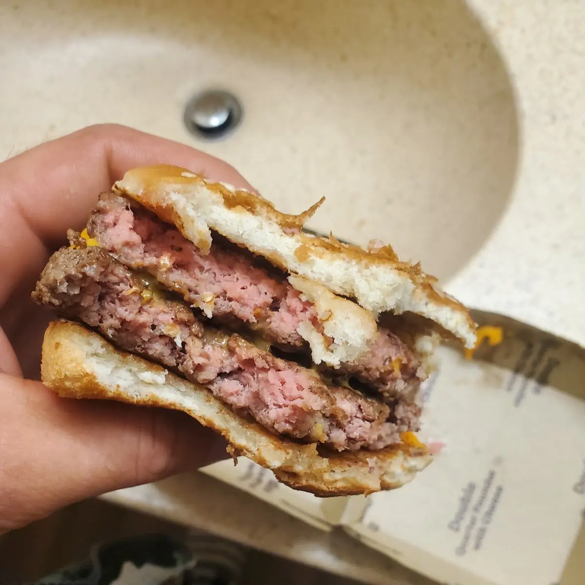 Undercooked Double Quarter Pounder