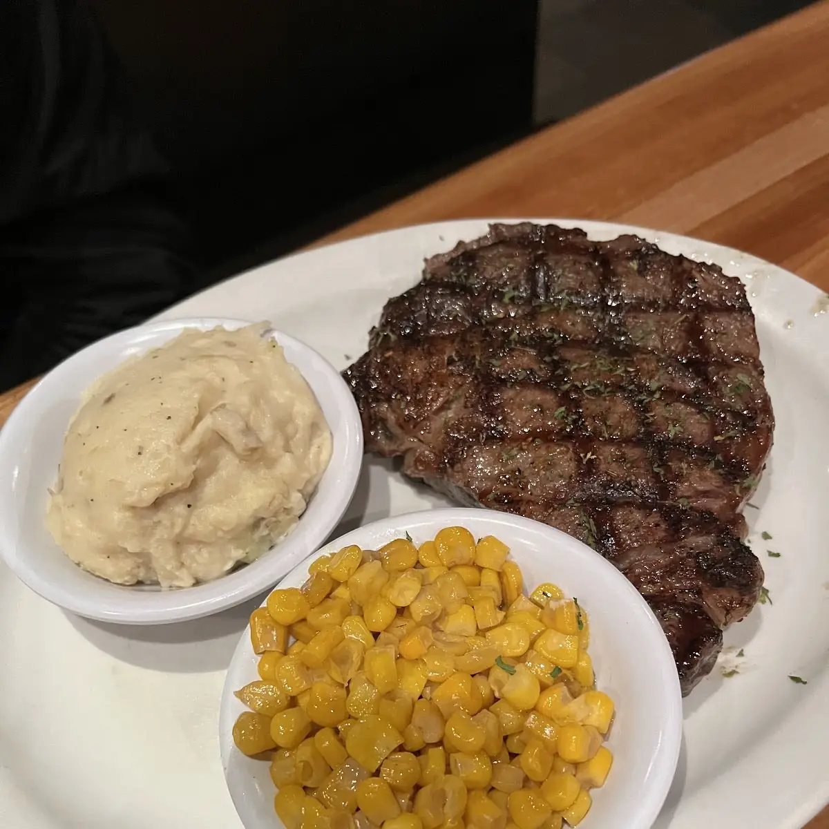Steak Dinner with Idaho Mashed Potatoes with Broccoli