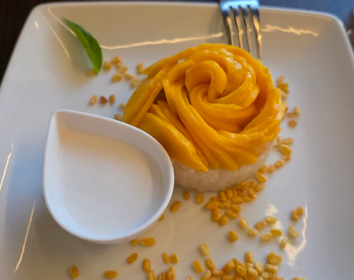 Coconut Sticky Rice Pudding with Mango