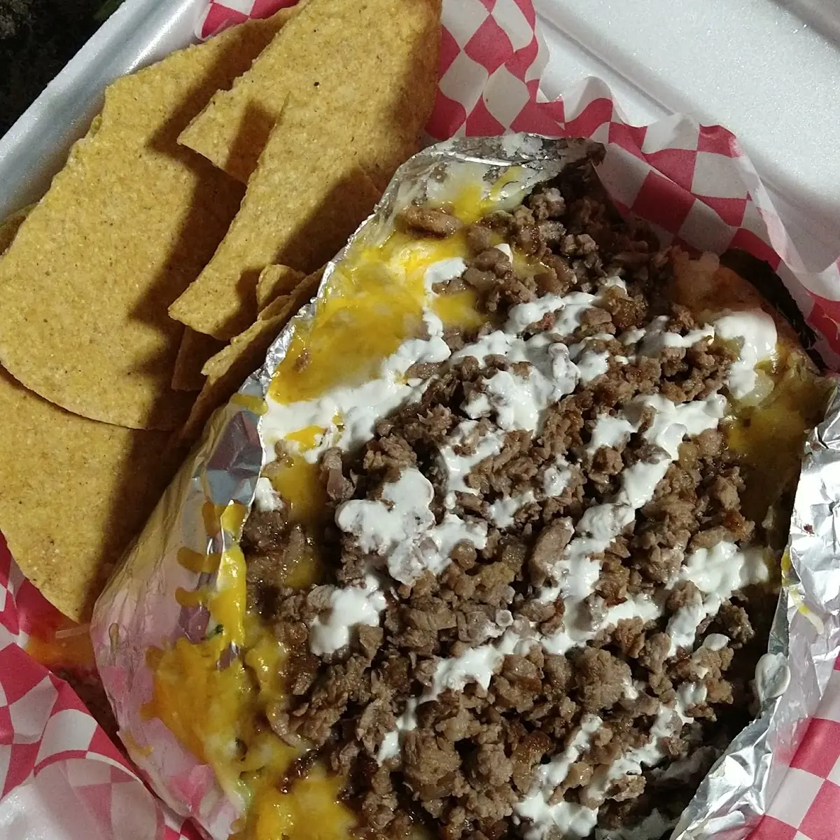 Papa Asada Con Carne