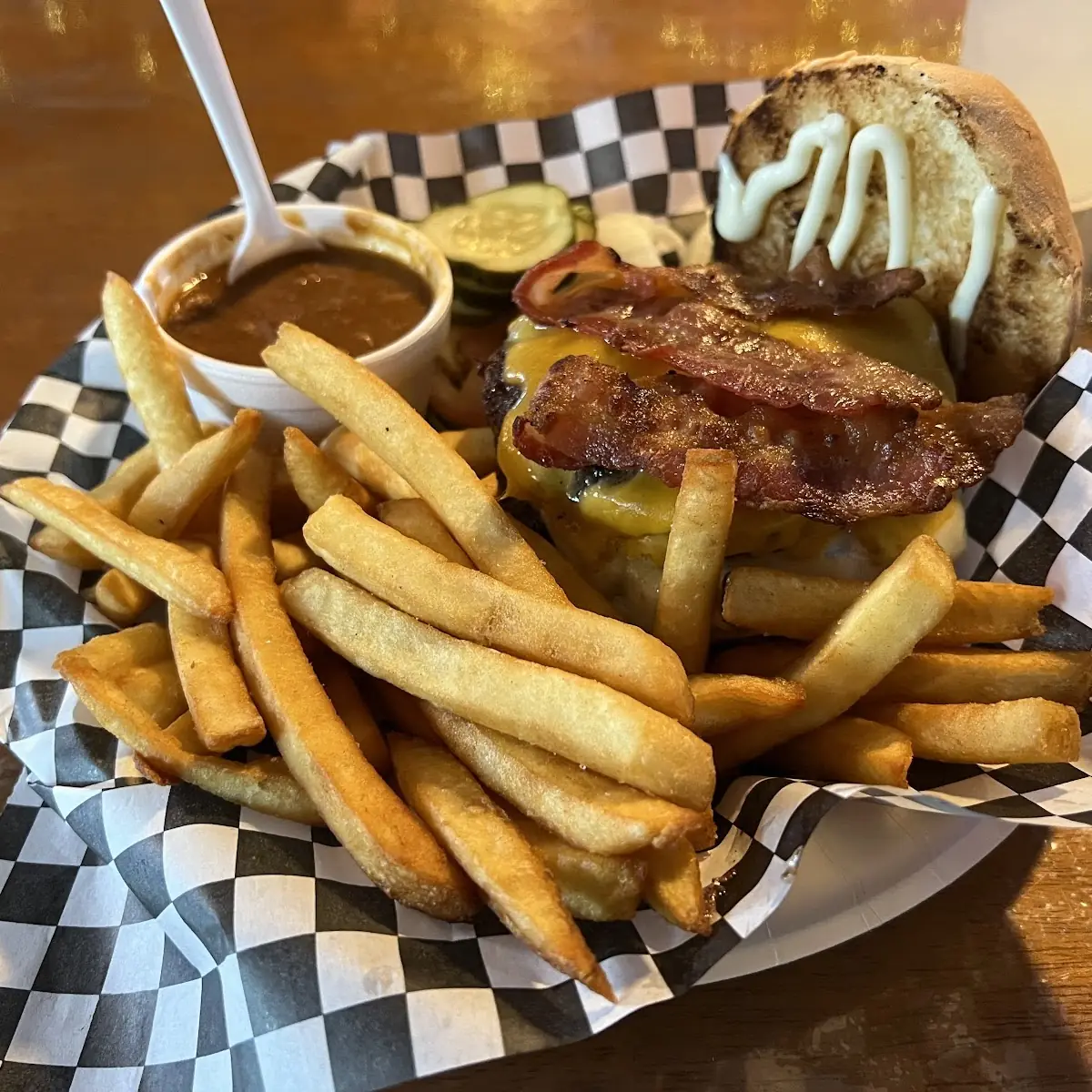 Double Cheeseburger with Bacon Pepper Jack Cheese and Cheddar Cheese