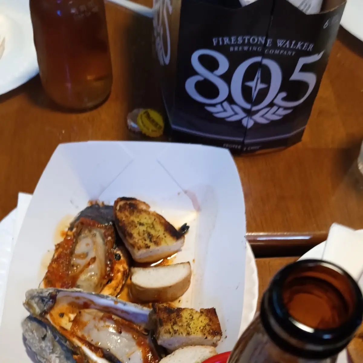 Oysters and Garlic Bread