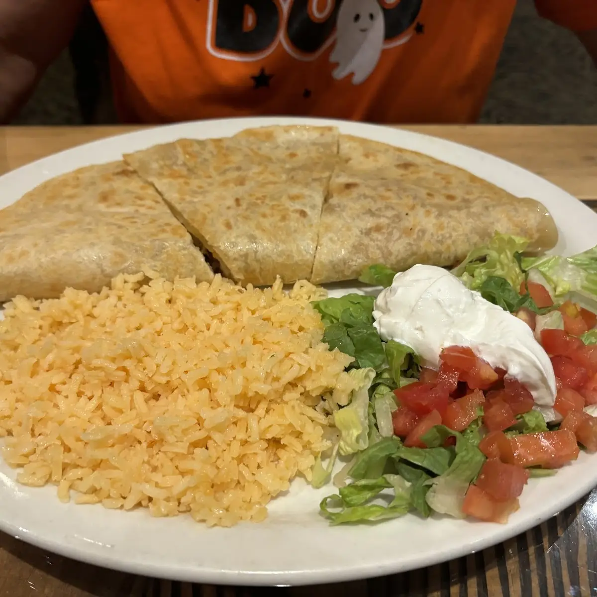 Quesadilla w Yellow Rice