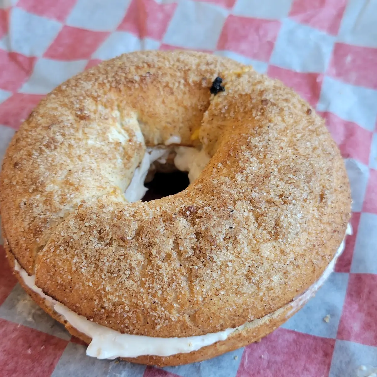 Coffee Cake Bagel with Cream Cheese