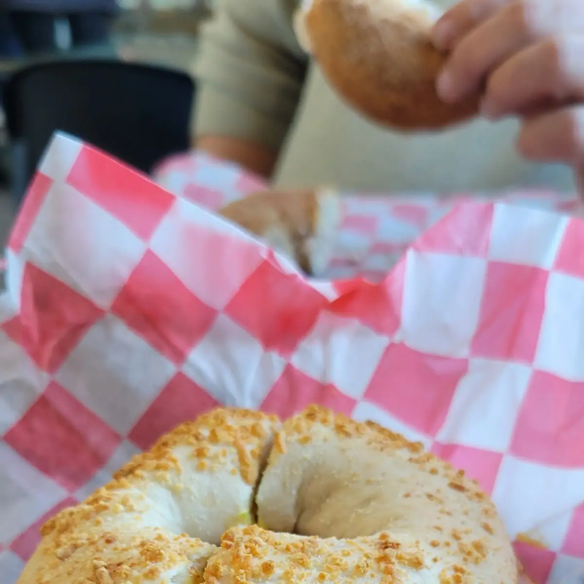 Ham Egg and Cheese on a 3 Cheese Bagel