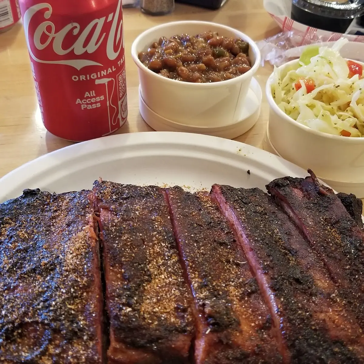 Ribs Baked Beans Cold Slaw