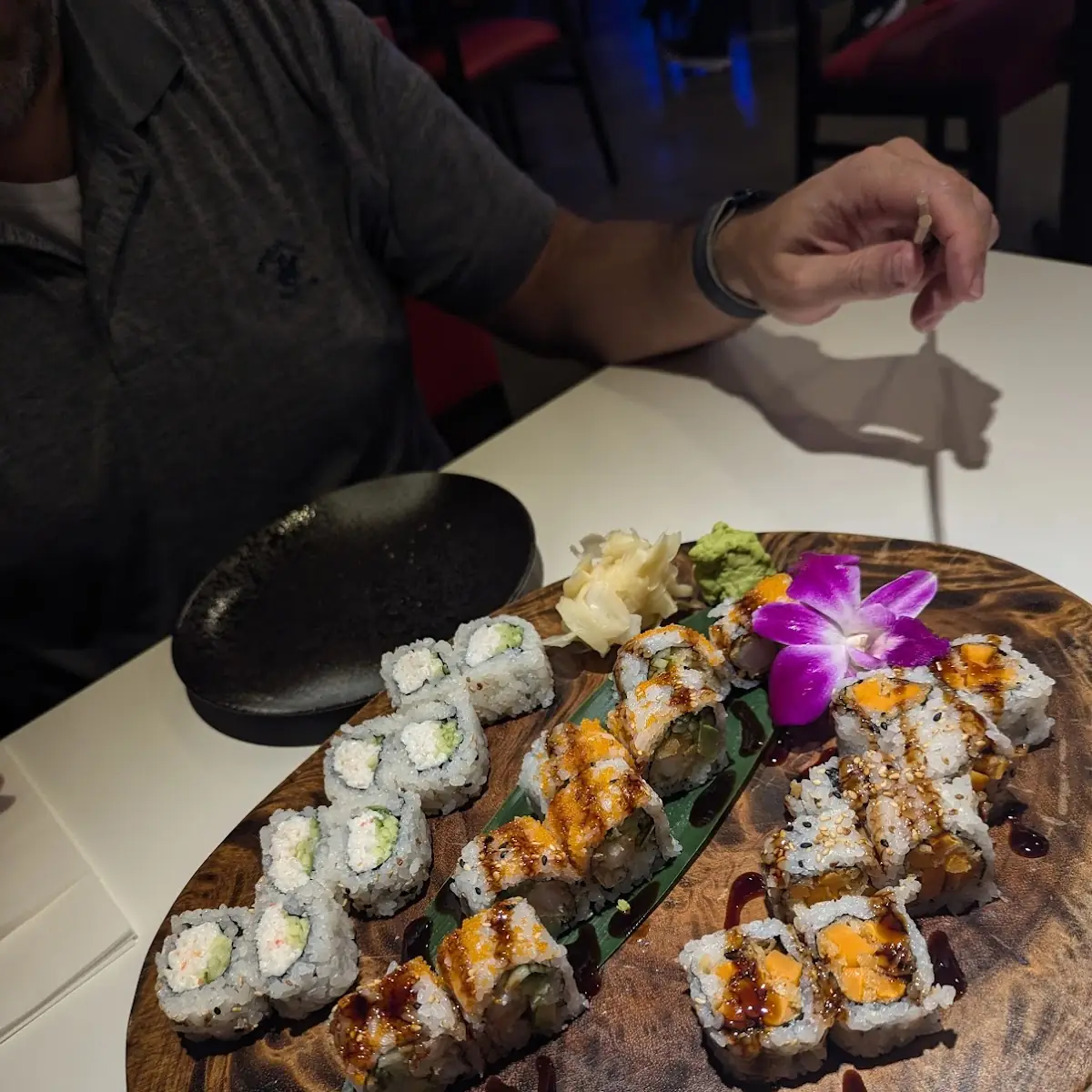 Assorted Sushi Rolls and Sashimi