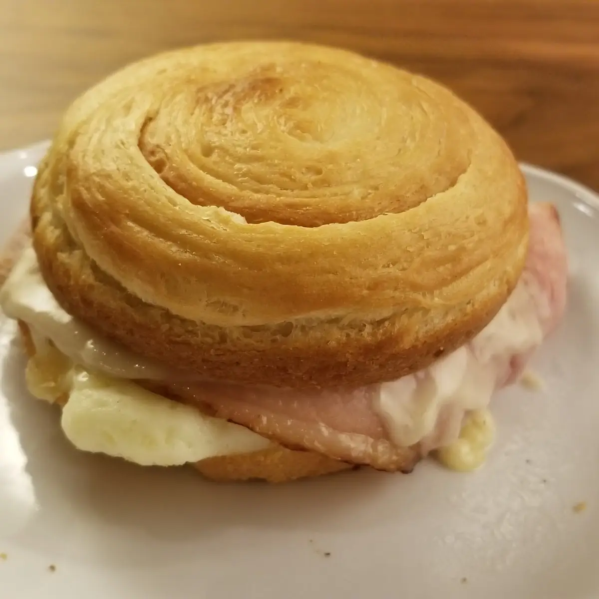 Ham Egg and Cheese on a Croissant