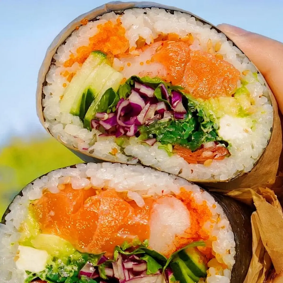 Spicy Salmon Sushi Burrito