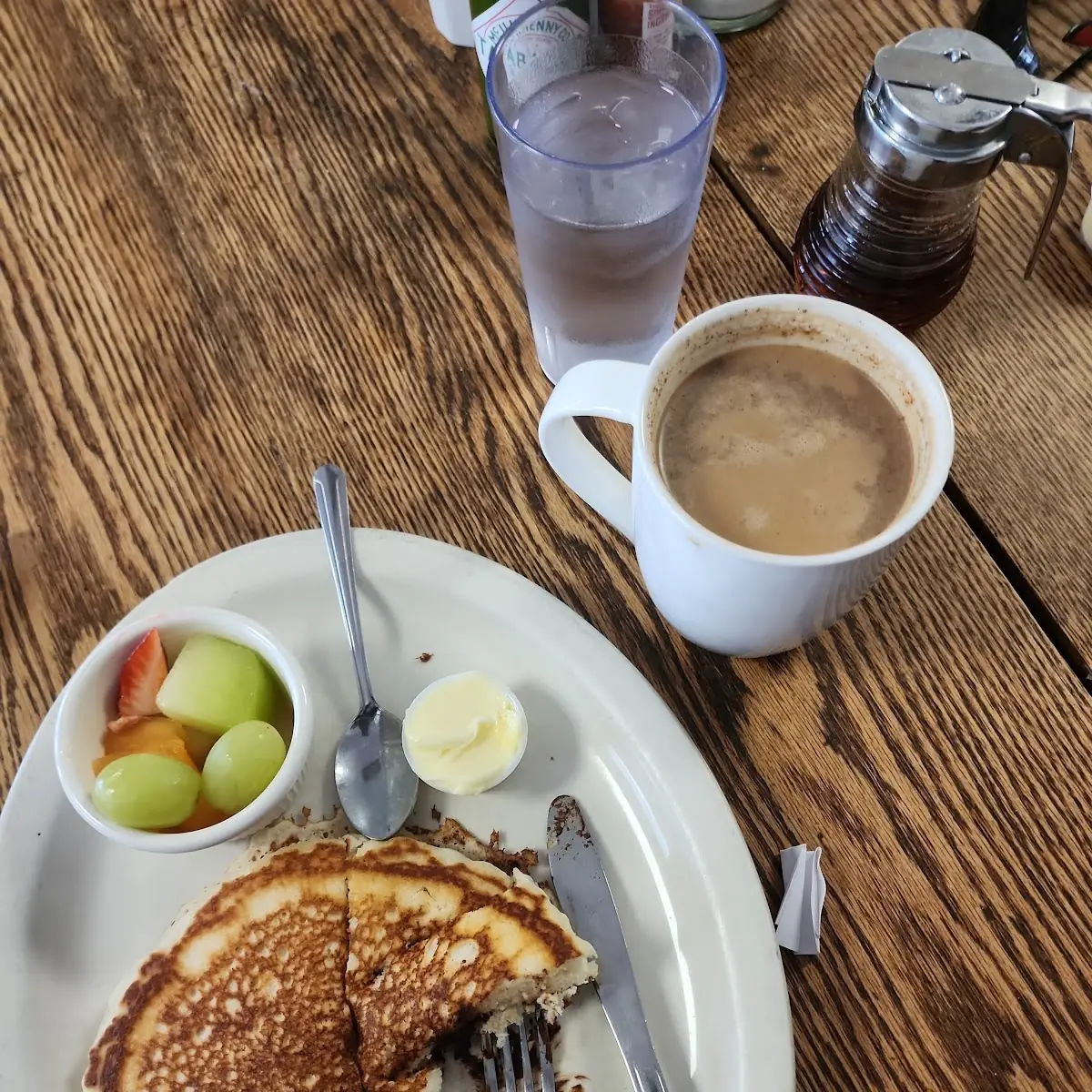 Chocolate Chip Pancakes and Coffee
