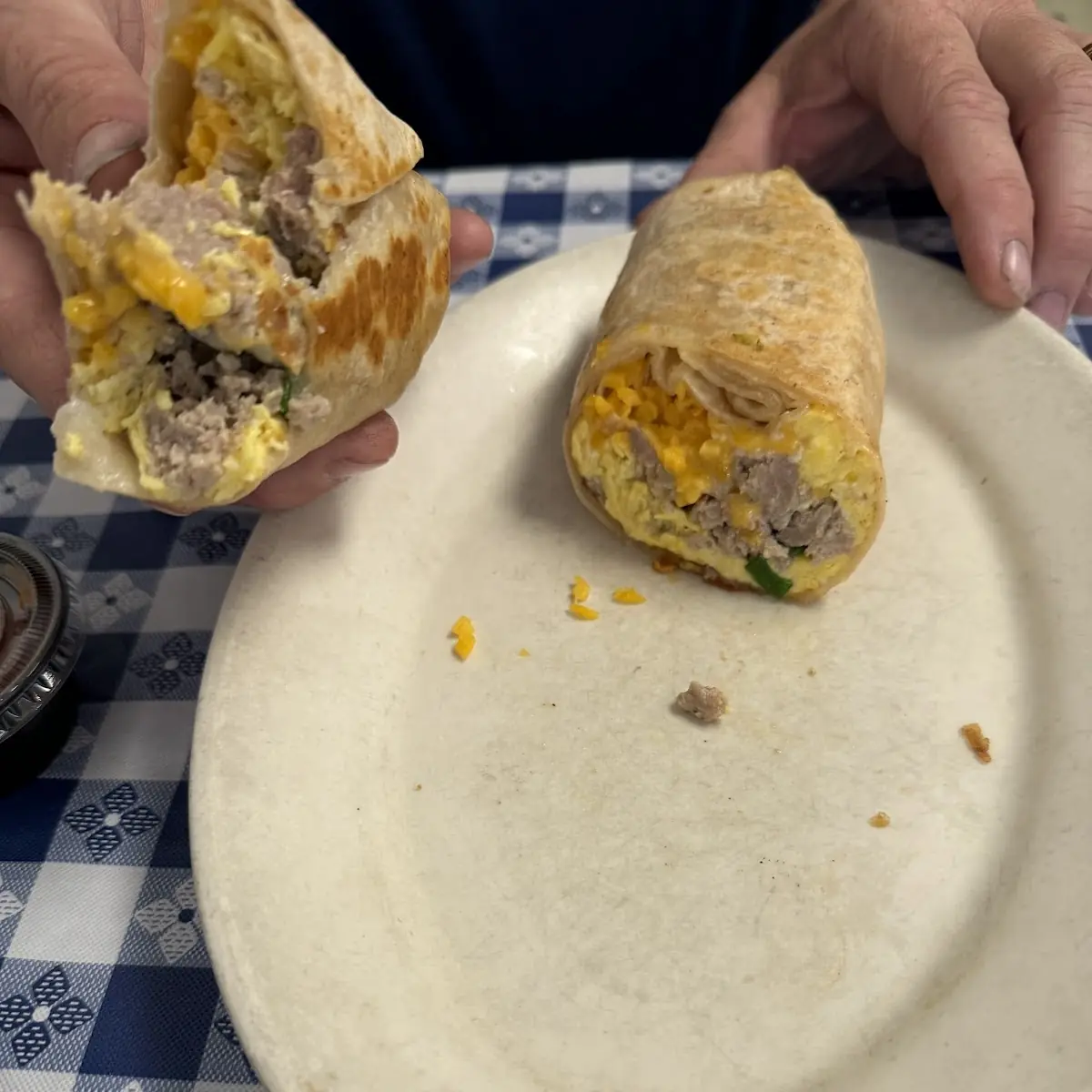 Sausage Egg and Cheese Breakfast Burrito