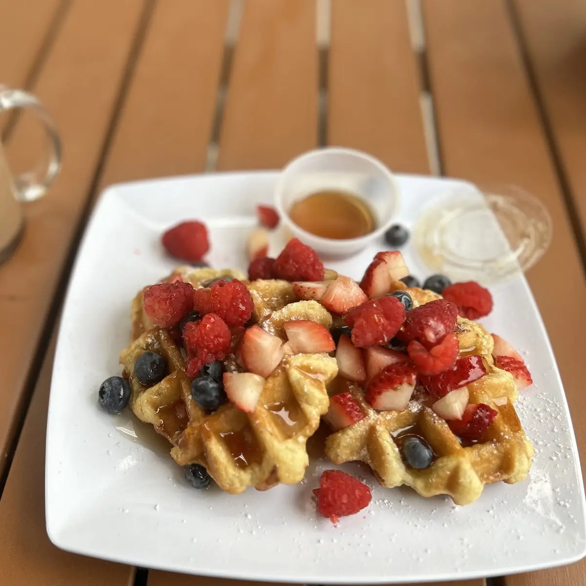 Belgian Waffles w Fresh Berries & Whipped Cream