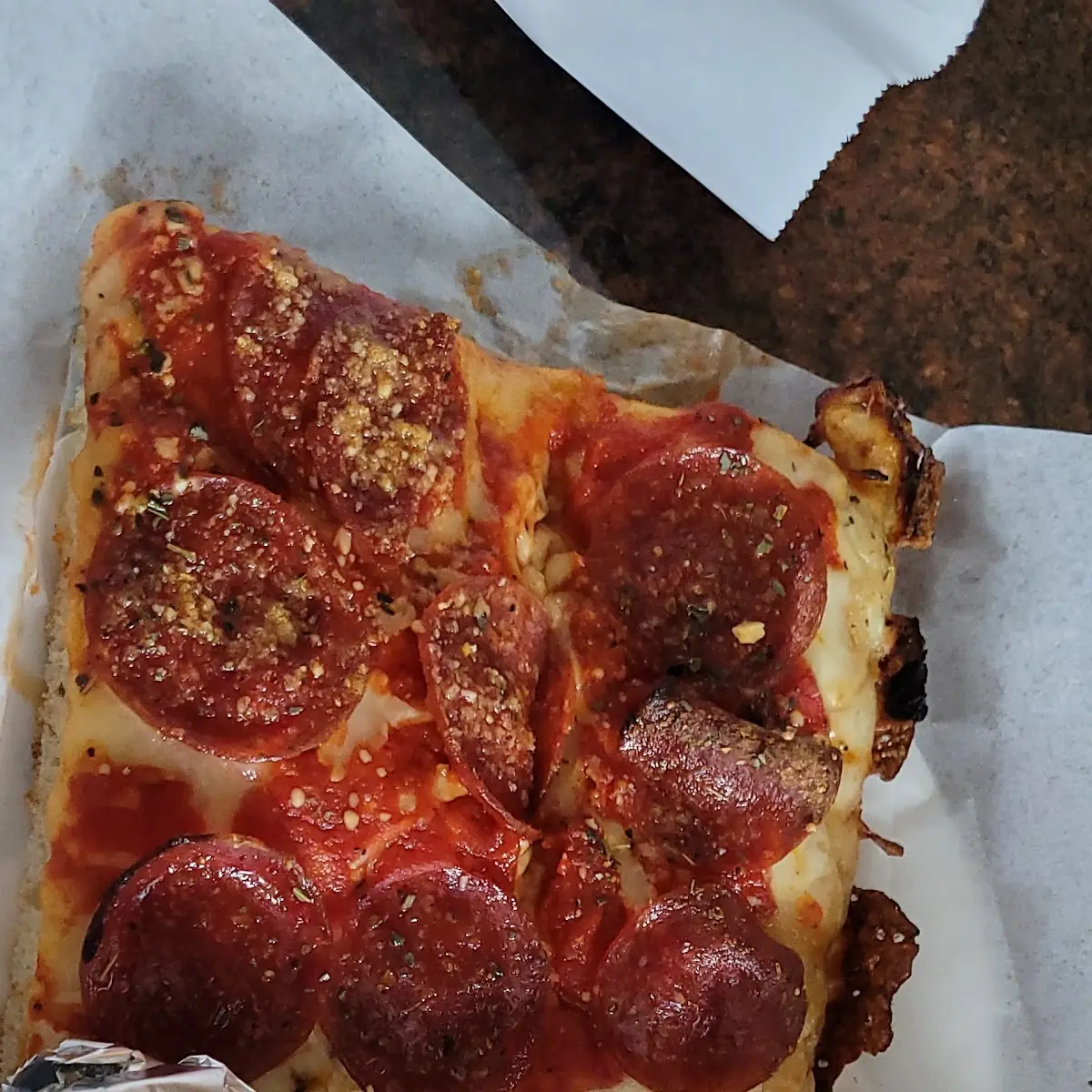 Beef Pepperoni Pizza Slice with a Steak Roll