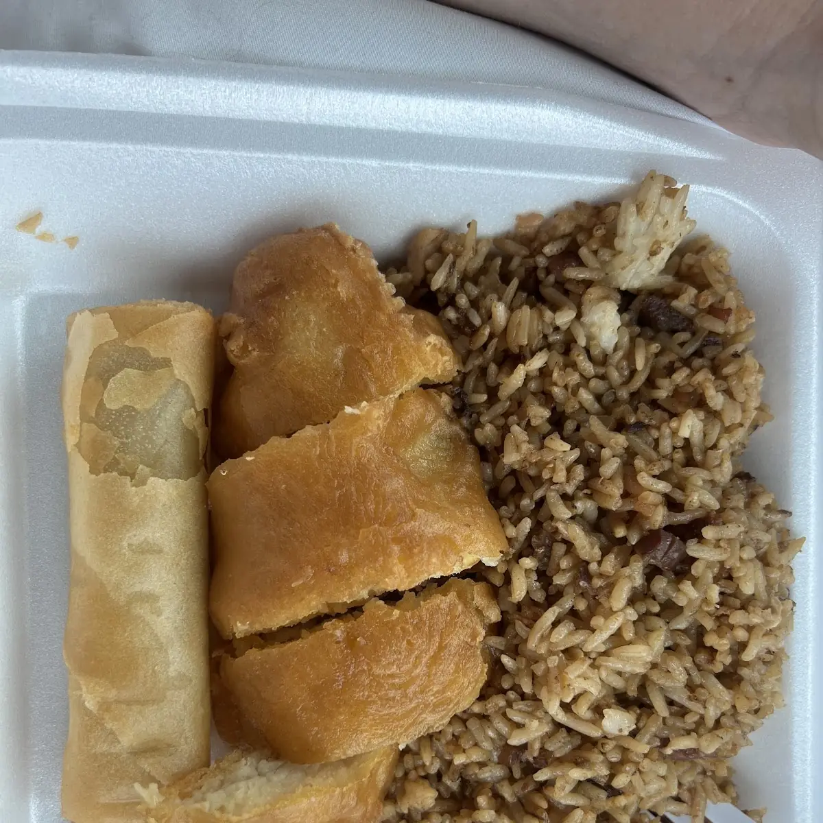 Orange Chicken Pork Fried Rice 2 Egg Rolls