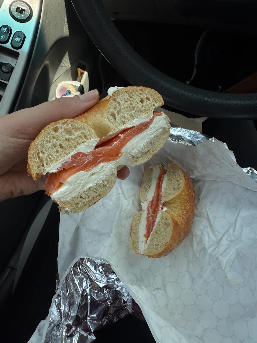 Lox and Cream Cheese on a Plain Bagel