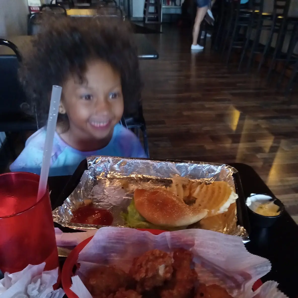 Cheese Burger Fries and Wings