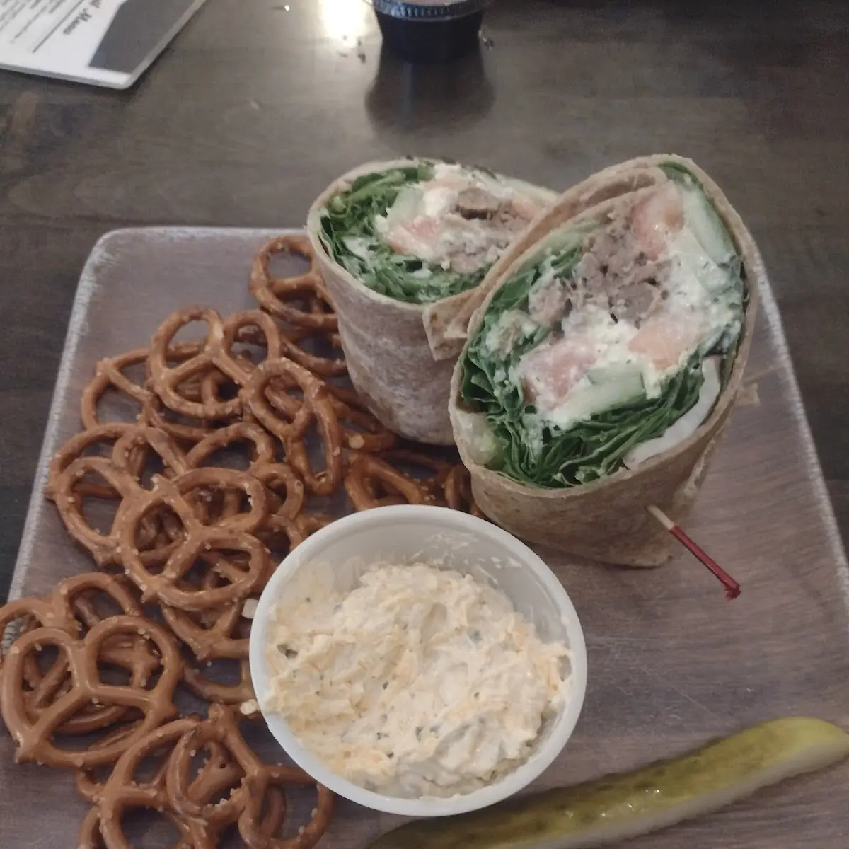 Lamb Wrap Pretzels Beer Cheese Dip