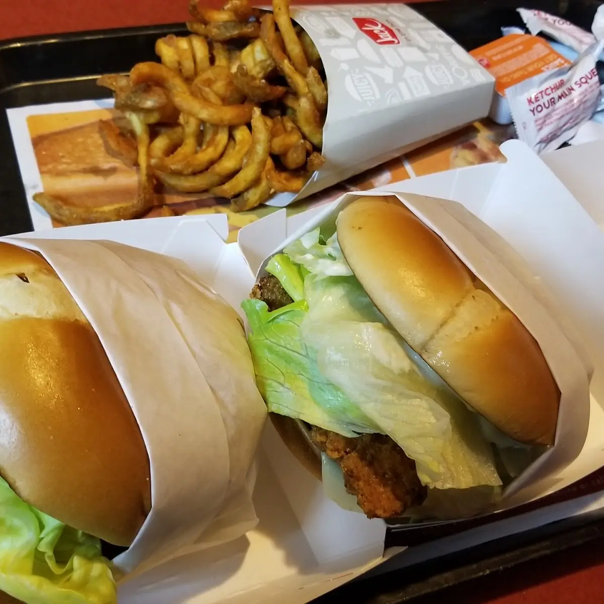 Chicken Burger Jumbo Waffle Fries