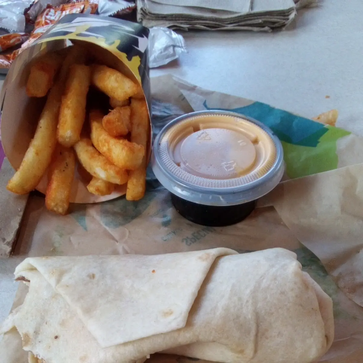Rice and Cheese Burrito Fries Cheese Dip