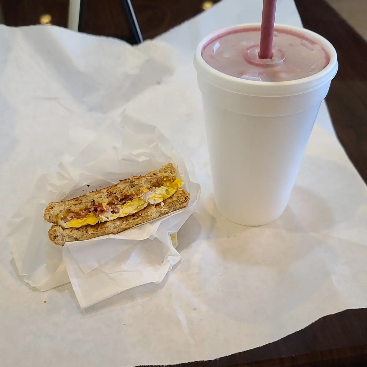 Egg and Cheese with Bacon Added on Multigrain Toast