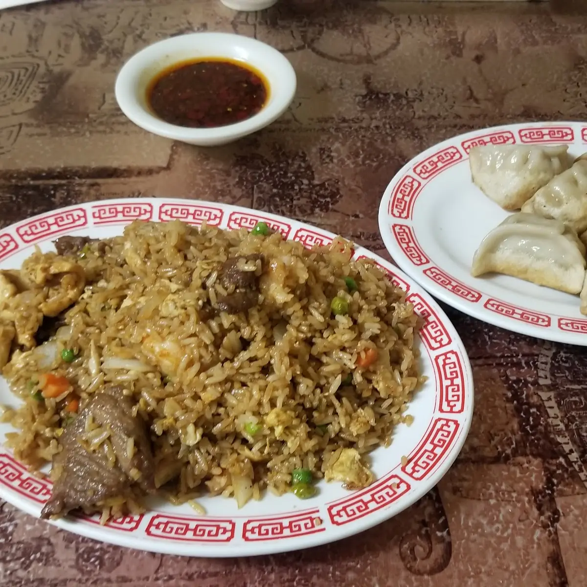 Combination Fried Rice with Fried Dumplings
