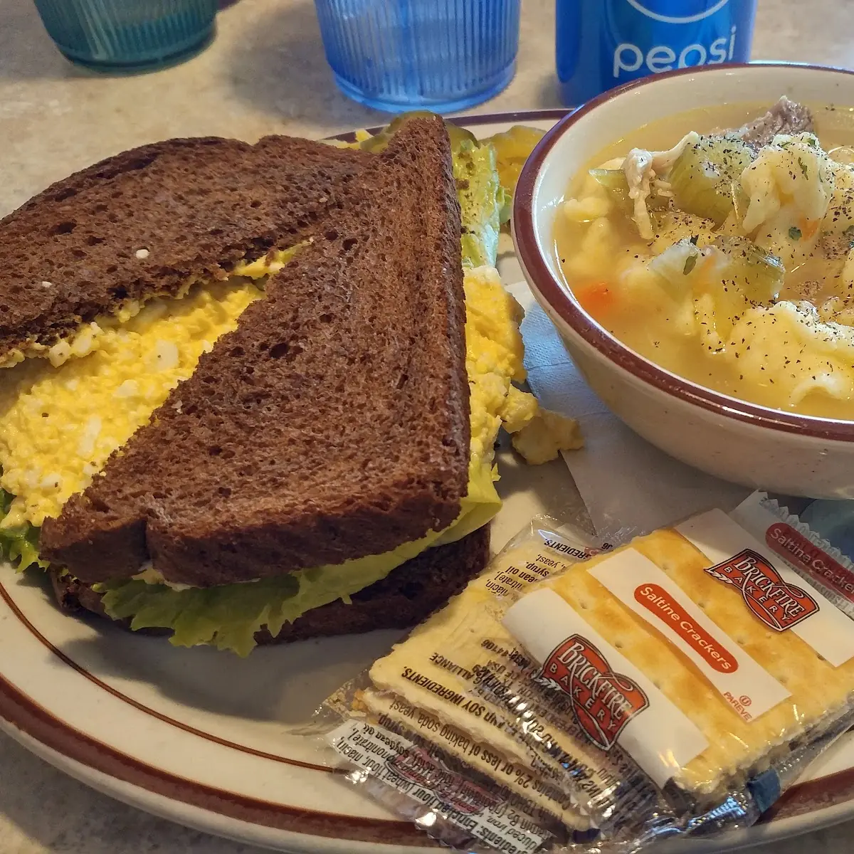 Egg Salad Sandwich& Chicken Dumpling Soup