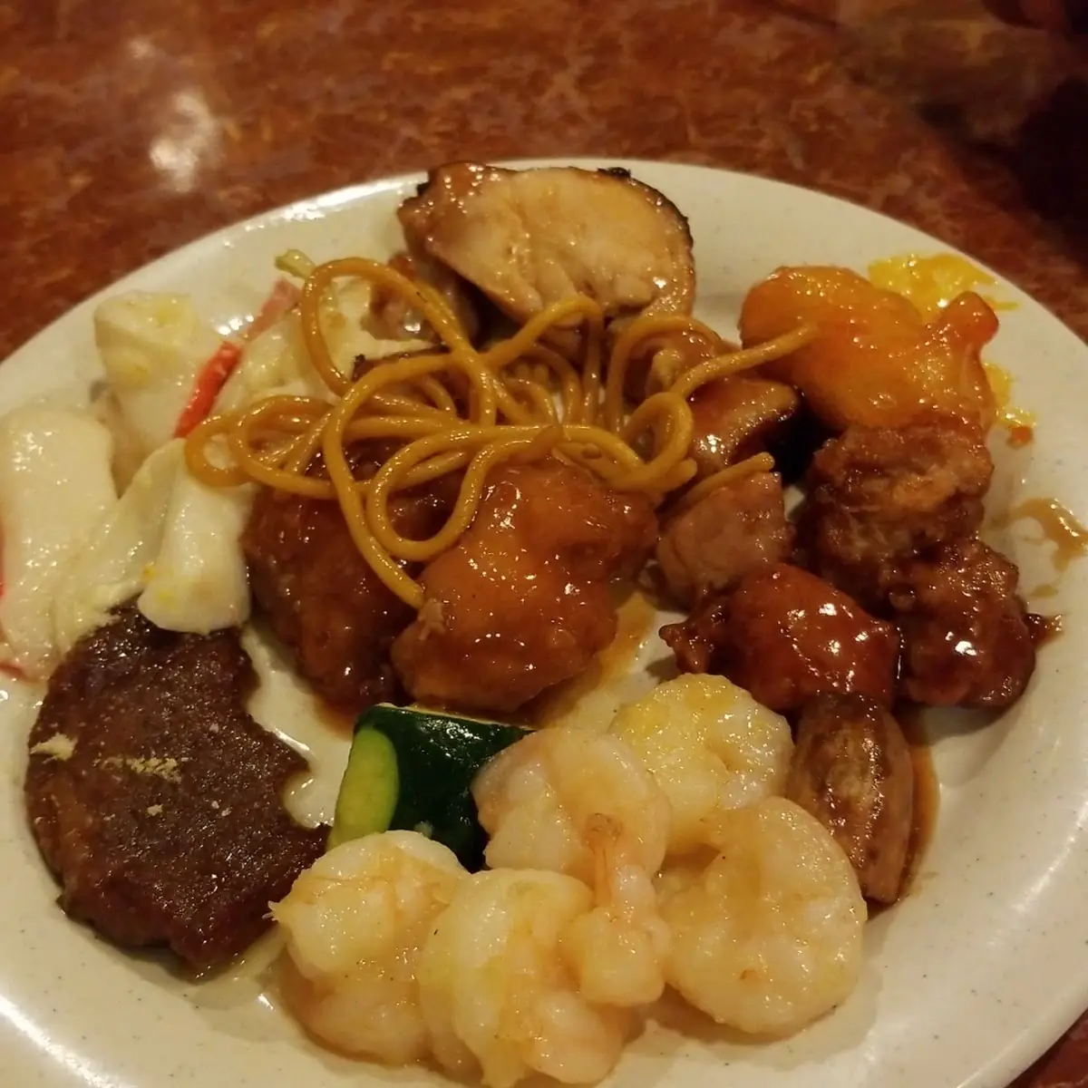 Hunan Triple Crown Shrimp Beef & Chicken