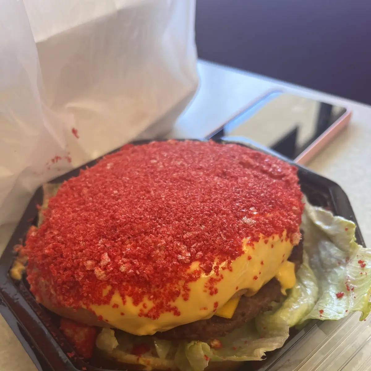 Flaming Hot Cheeseburger Meal