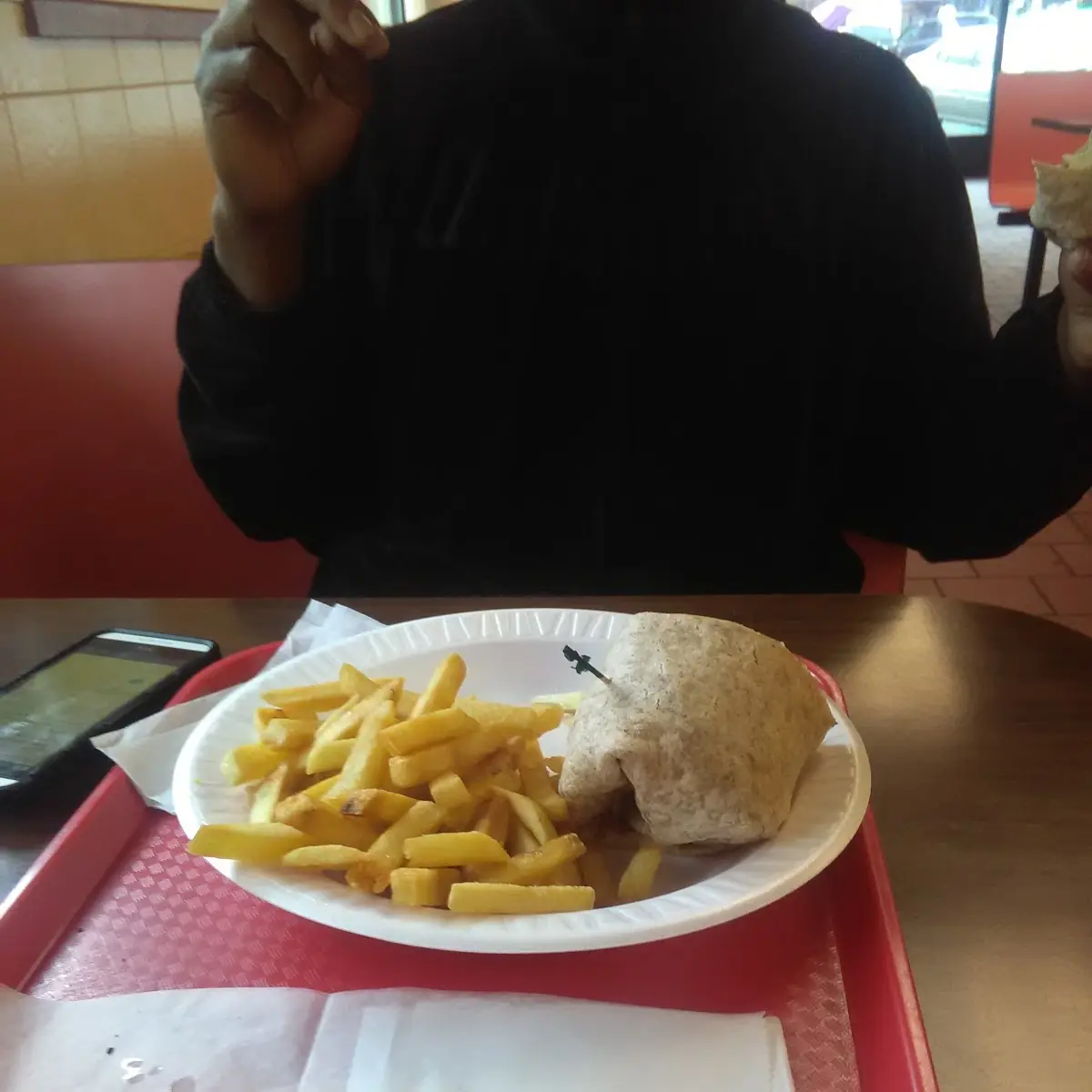 Chicken Wrap Sandwich with Fries