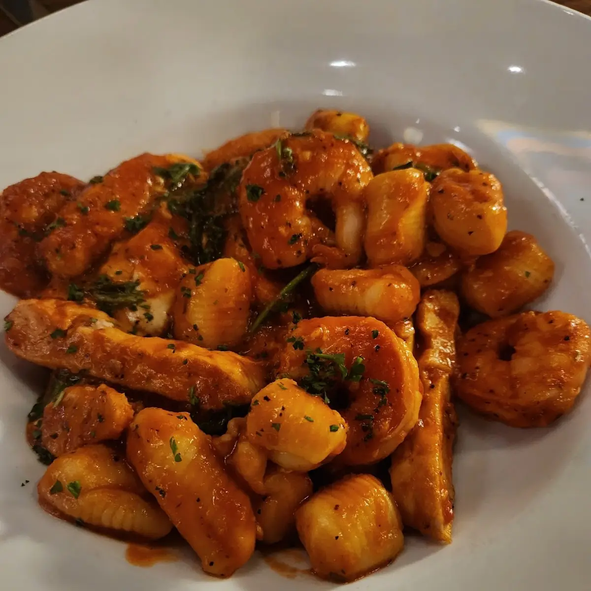 Grilled Chicken and Shrimp Potatoe Gnocchi