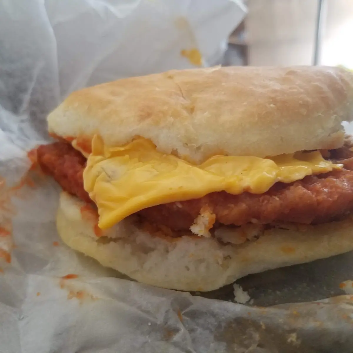 Spicy Chicken Egg Cheese Biscuit