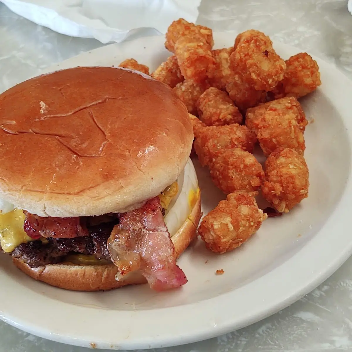 Bacon Cheeseburger with Tater Tots