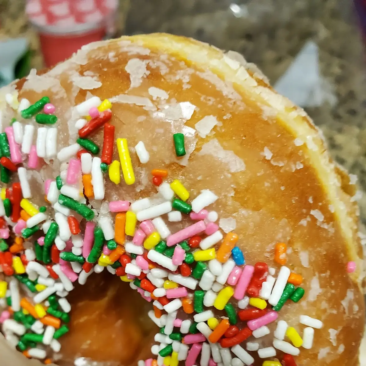 Glazed Donut with Sprinkles