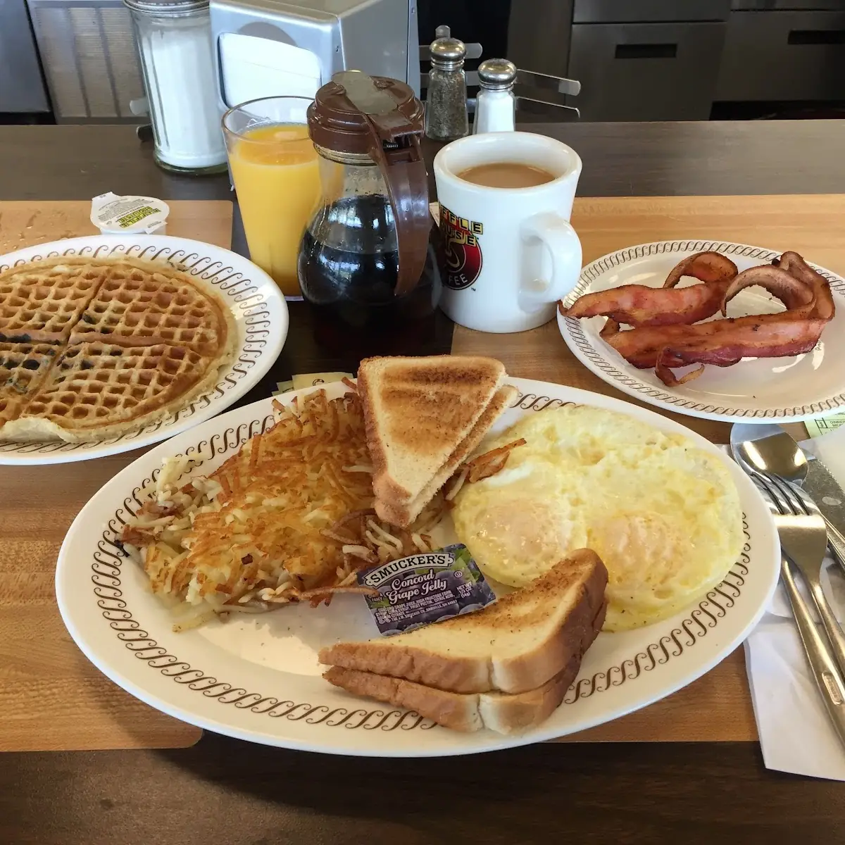 Scrambled Eggs Hash Browns Toast