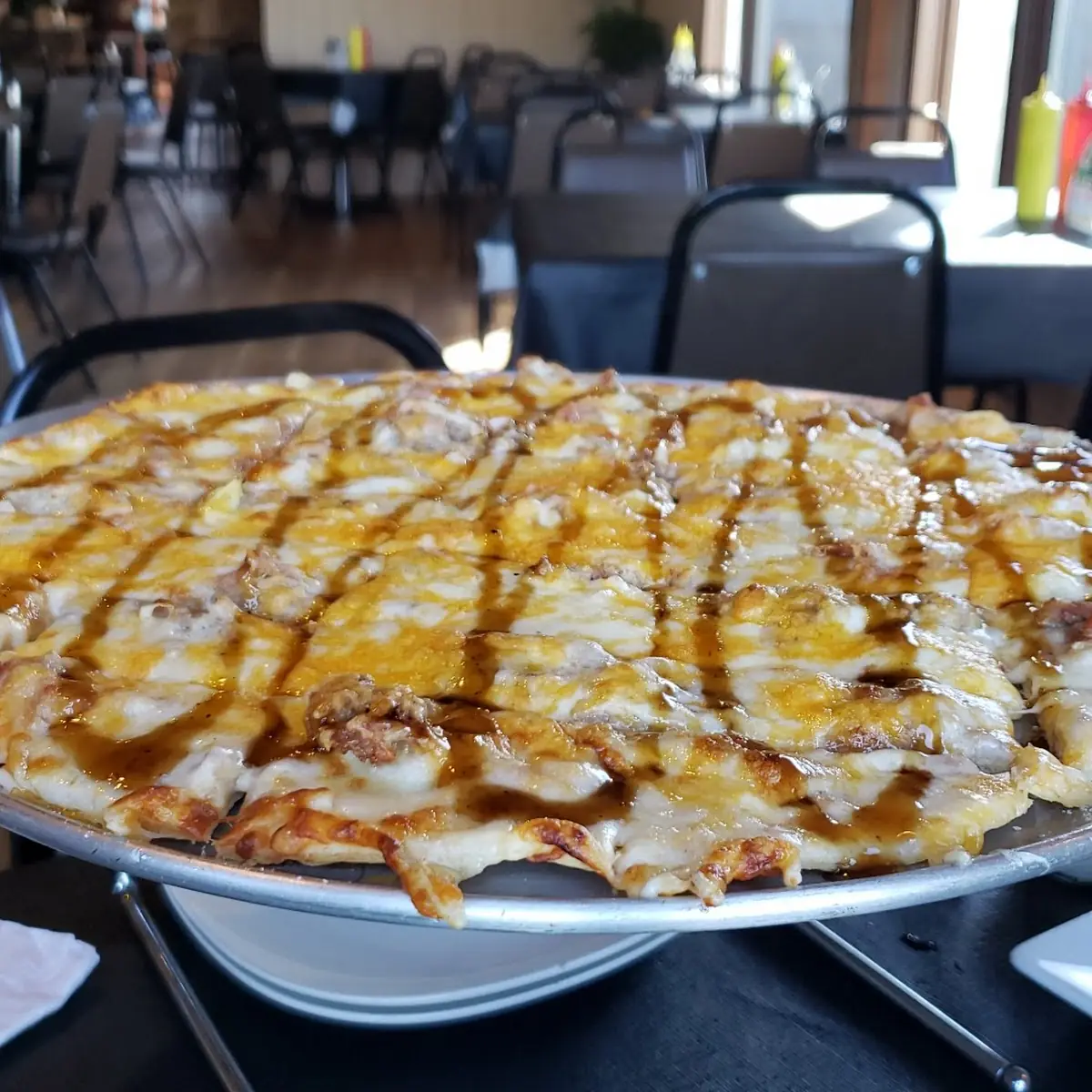 Barrel Bourbon BBQ Pizza with Alfredo Sauce Base