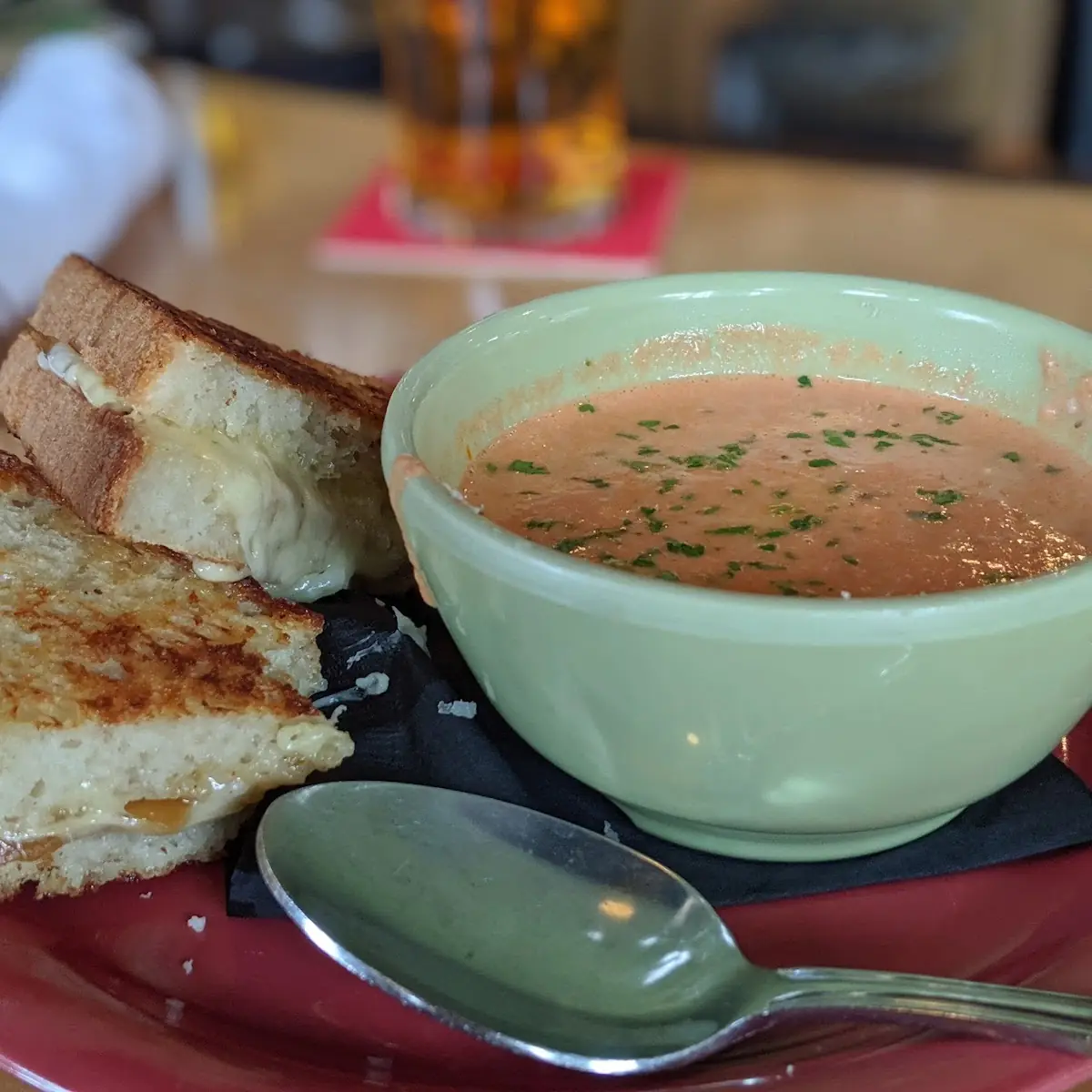 Happy Hour Tomato Soup and Grilled Cheese Sandwich