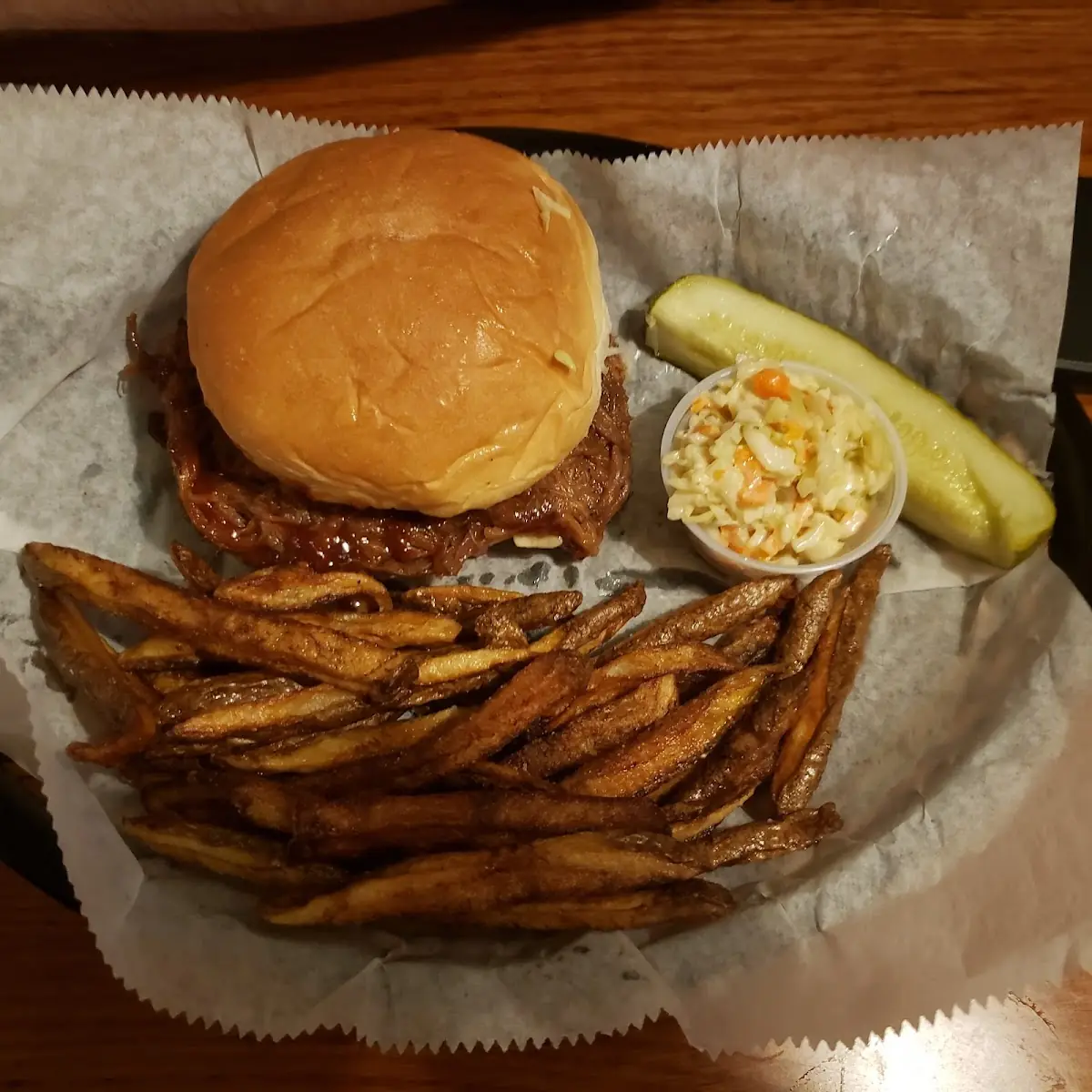Pulled Pork Sandwich with Hand Cut Fries