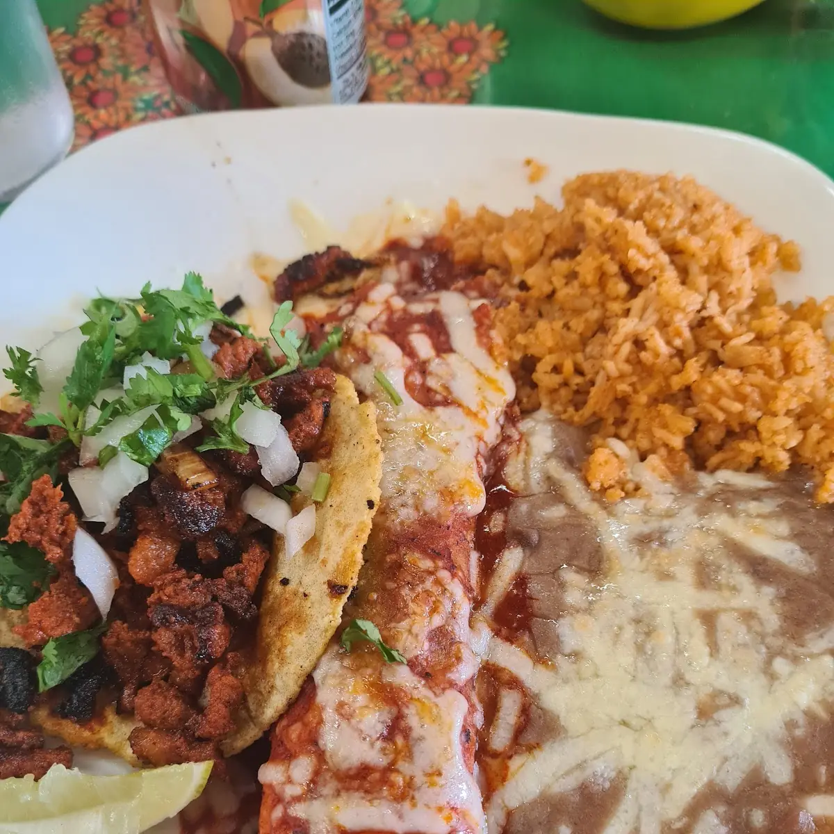One Taco and Enchilada Plate