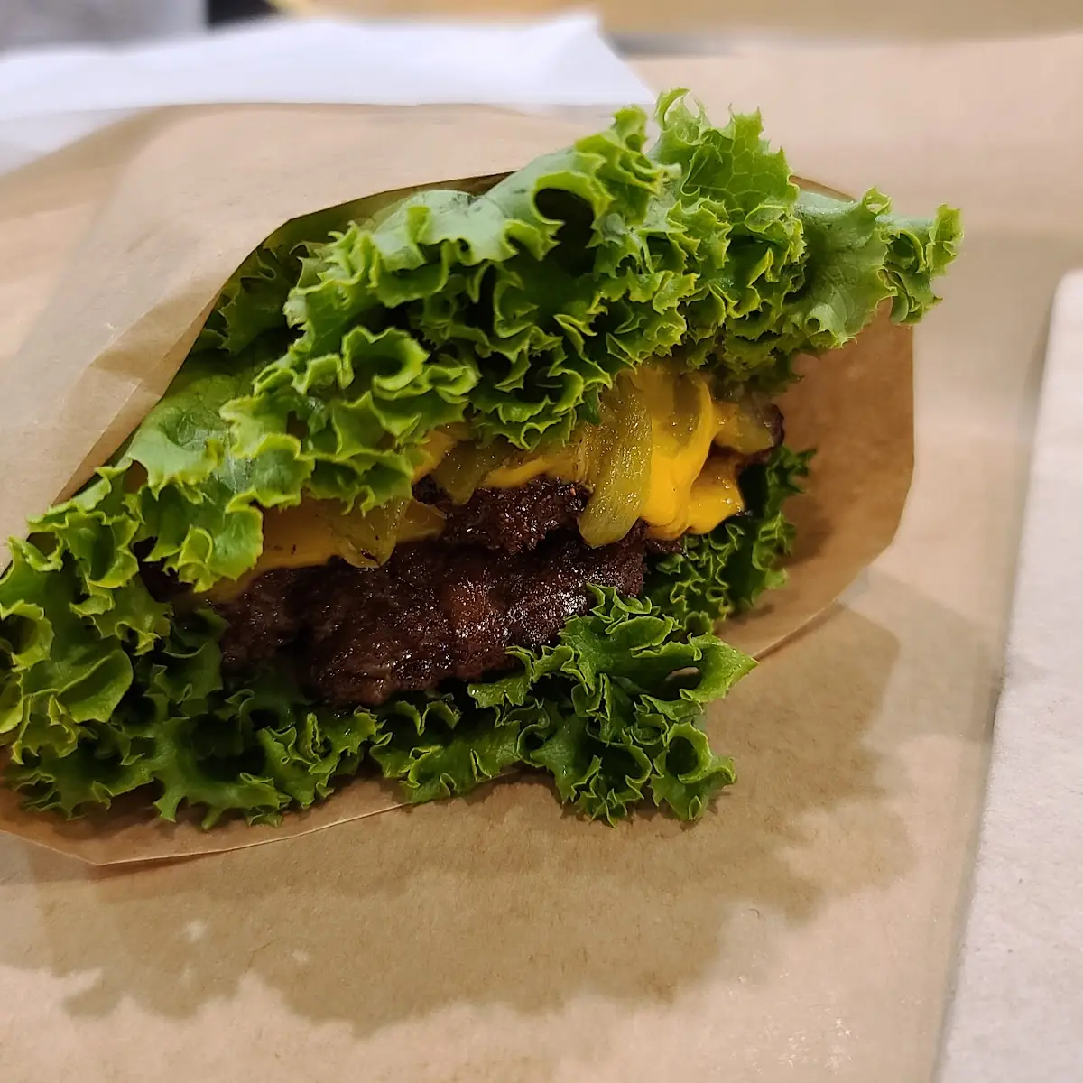 Burger with Lettuce Wraps