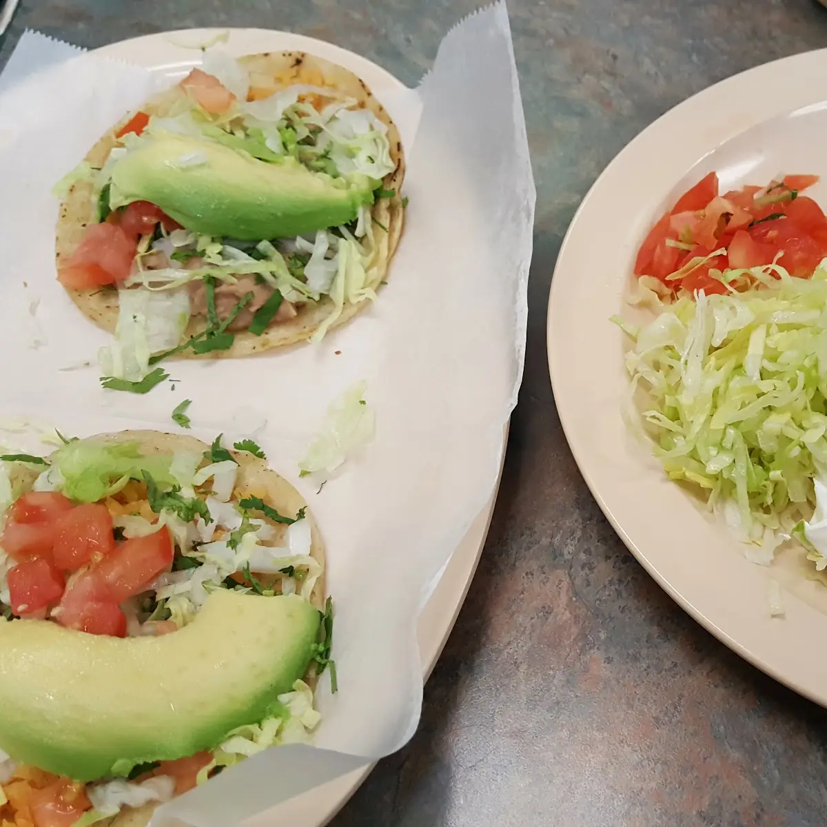 Veggie Tacos and Cheese Quesadilla