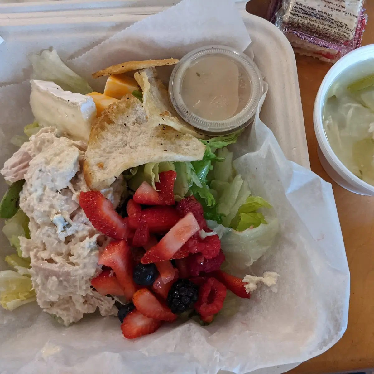 Cottage Cheese Side Salad Kettle Chips or a Drink