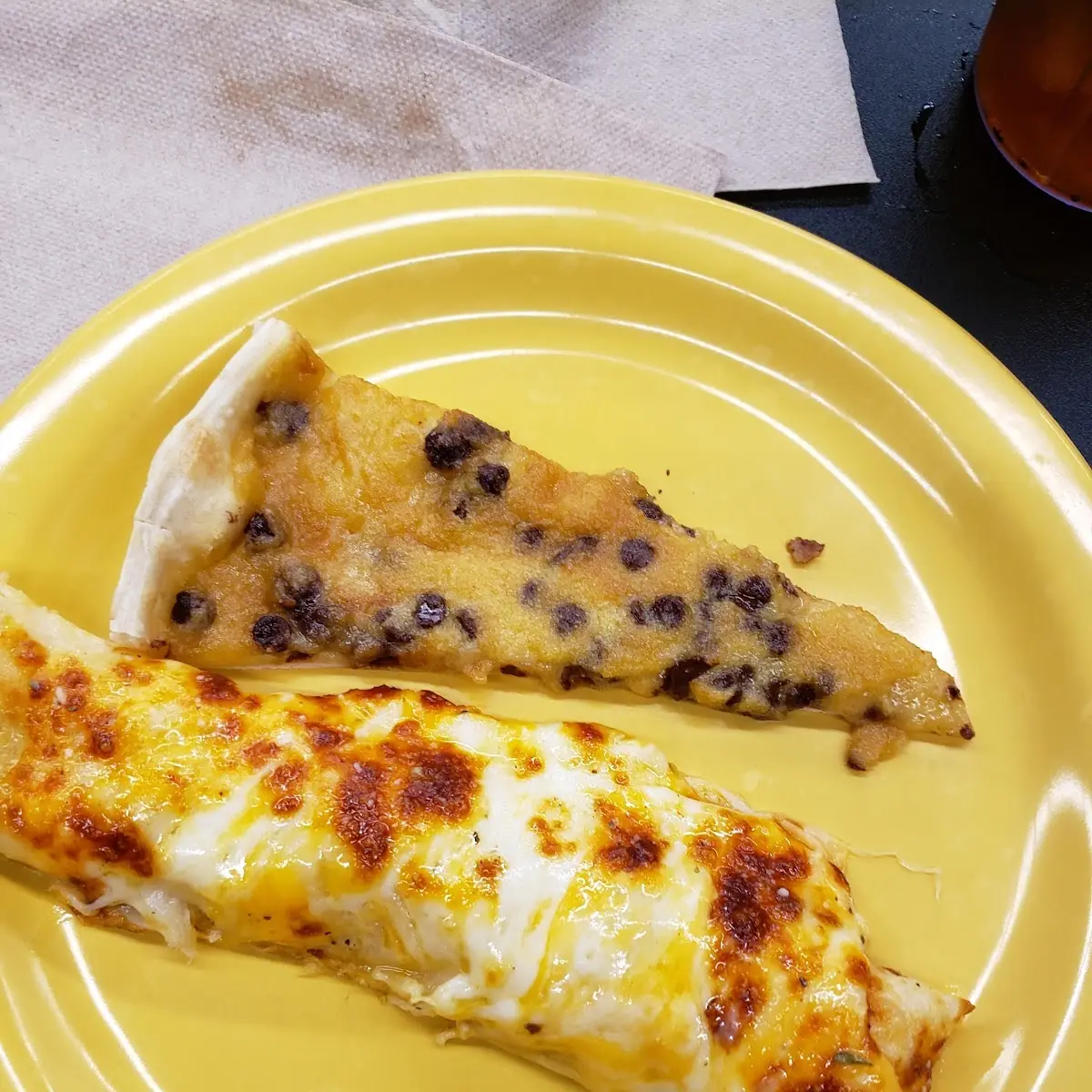 Chocolate Chip Pizza and Cheesy Garlic Bread