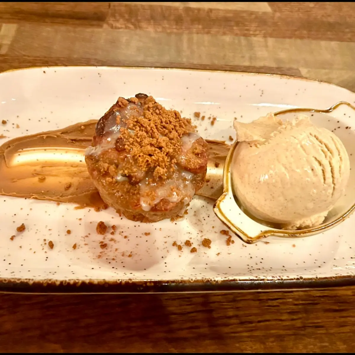 Bread Pudding with Cinnamon Ice Cream