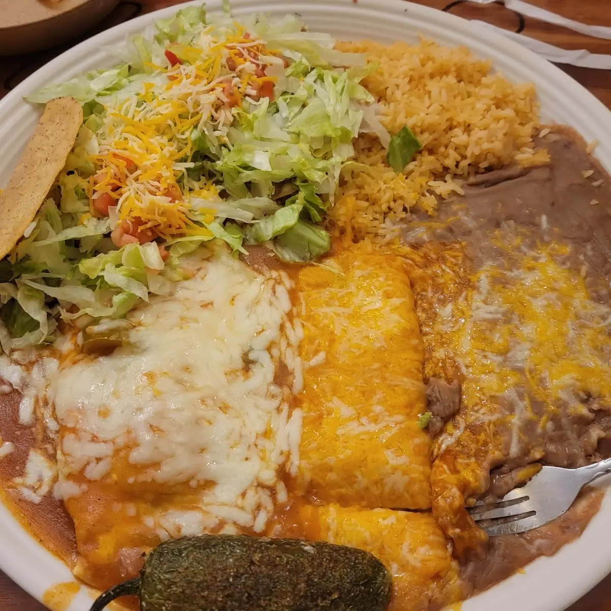 Ground Beef Enchilada with Mole Sauce